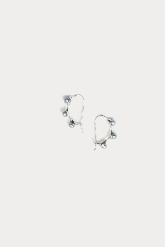 Rachel Comey Jewelry Women Quarry Syan Hoop Earring Pair Silvergrey Pearl