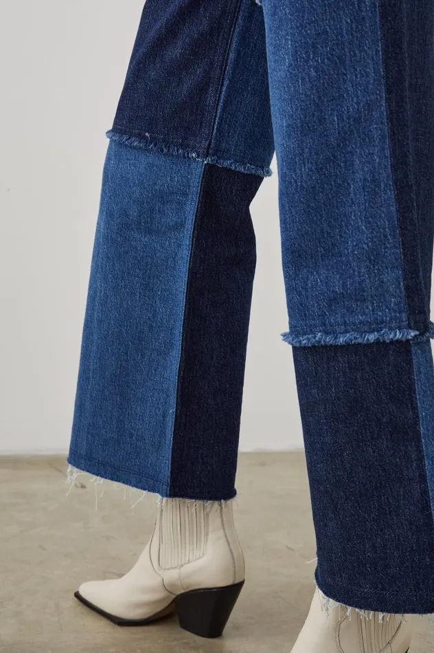 Rails Denim Women GETTY CROP WIDE LEG Indigo Patchwork