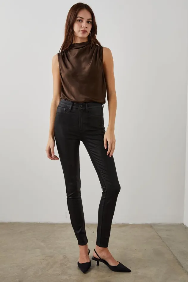 Rails Denim Women LARCHMONT SKINNY Coated Noir