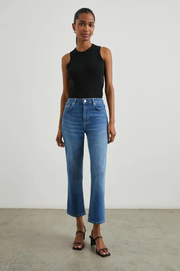 Rails Denim Women SUNSET CROP SLIM FLARE Tidal Wave