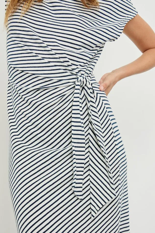 Rails Dresses and Rompers Women SELAH DRESS Ivory Navy Micro Stripe