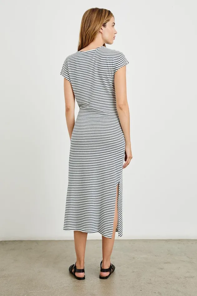Rails Dresses and Rompers Women SELAH DRESS Ivory Navy Micro Stripe