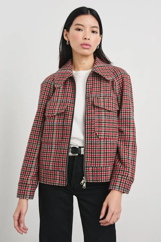 Rails Jackets and Coats Women CHEYENNE JACKET Crimson Mini Check