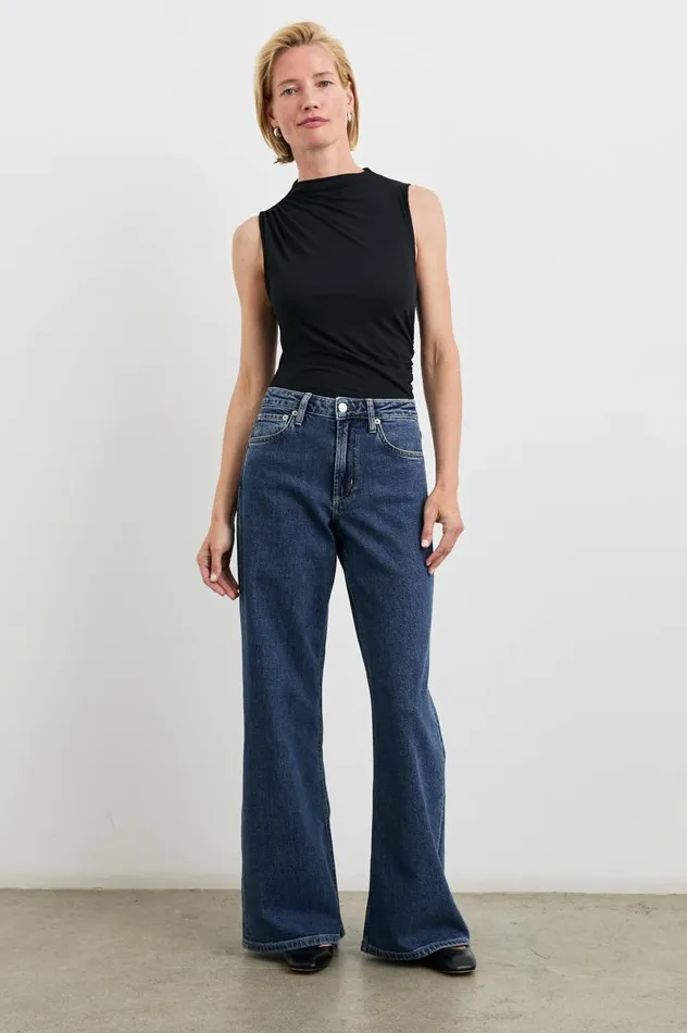 Rails Pants and Shorts Women ANGELENO WIDE LEG Pebble Blue