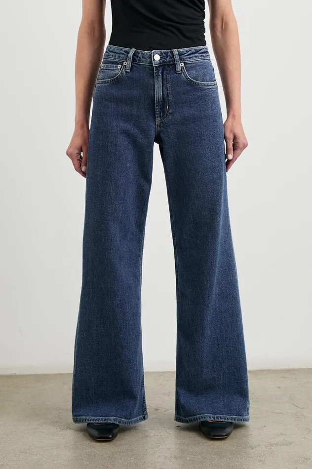 Rails Pants and Shorts Women ANGELENO WIDE LEG Pebble Blue