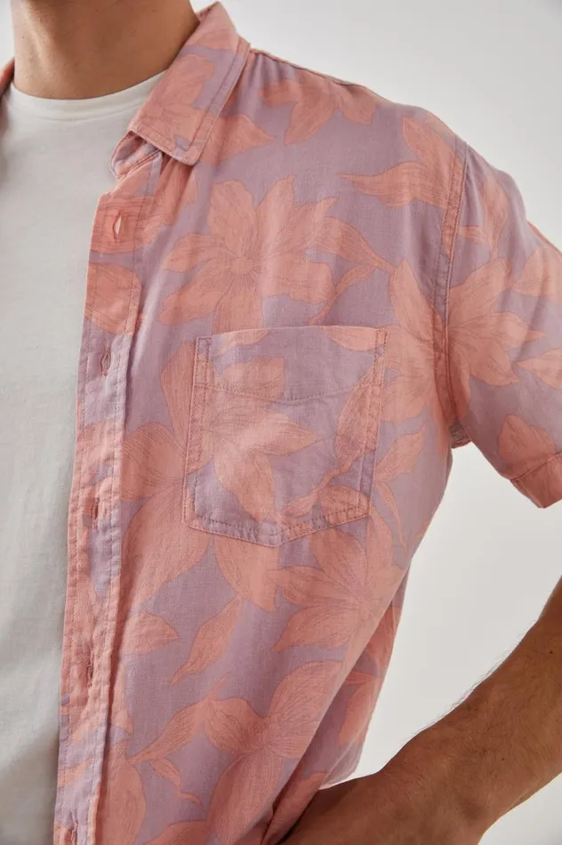 Rails Shirts Men CARSON SHIRT Garden Sands Flamingo