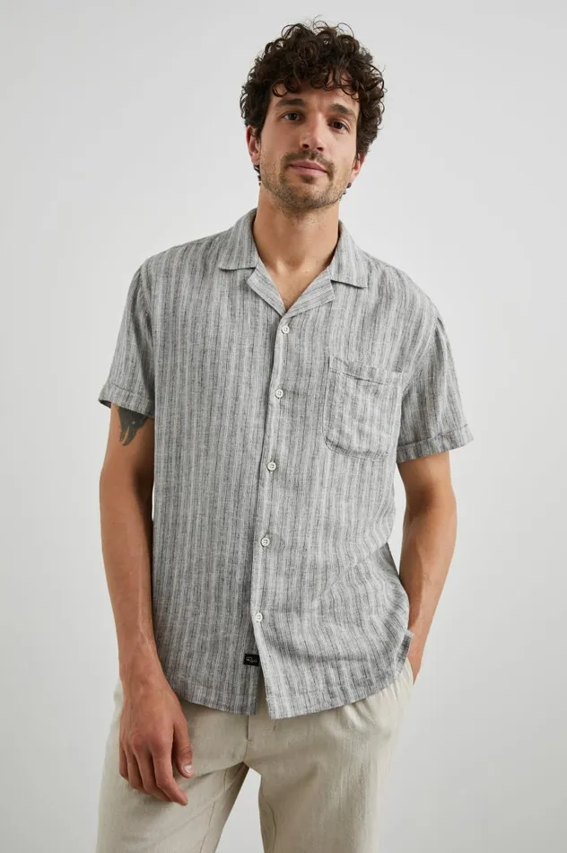 Rails Shirts Men WAIMEA SHIRT Quinoa Navy Stripe