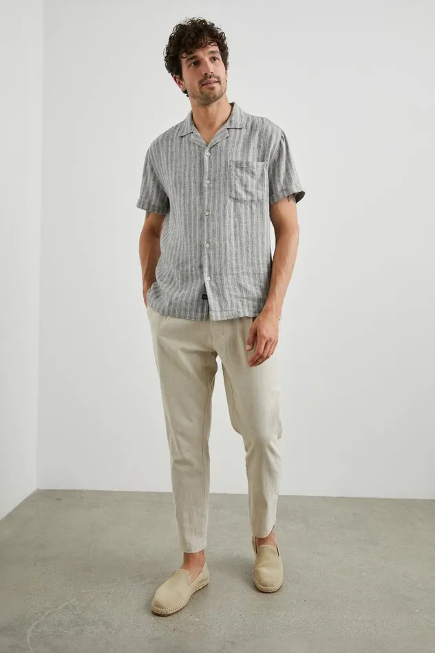 Rails Shirts Men WAIMEA SHIRT Quinoa Navy Stripe