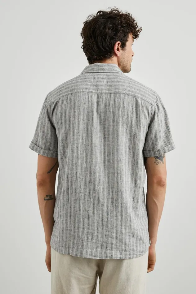 Rails Shirts Men WAIMEA SHIRT Quinoa Navy Stripe
