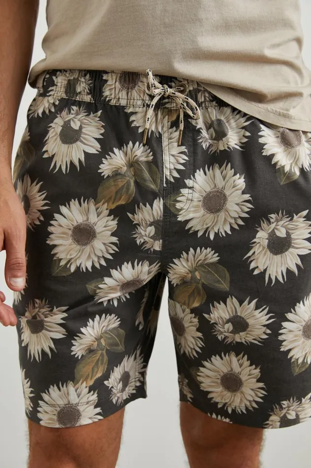Rails Shorts and Swim Men KIAN SWIM SHORT Sunflower Twirl Bark