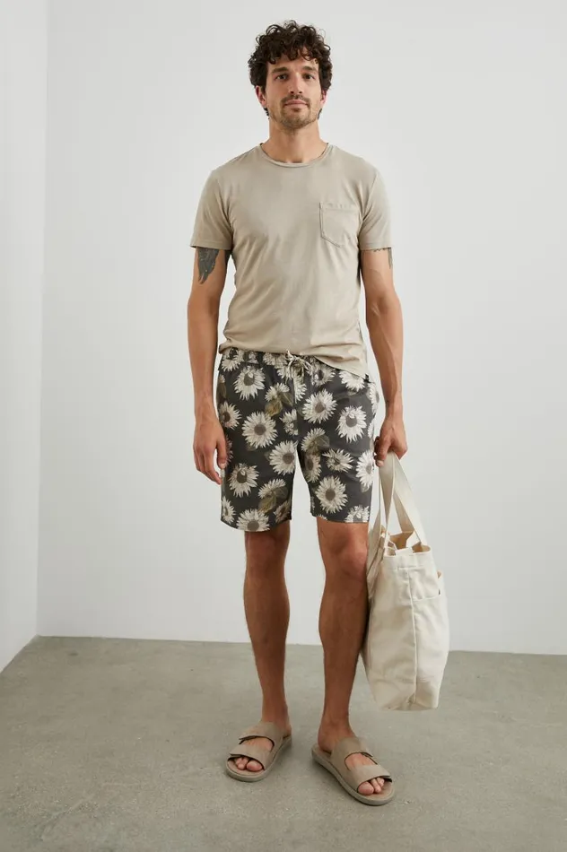 Rails Shorts and Swim Men KIAN SWIM SHORT Sunflower Twirl Bark