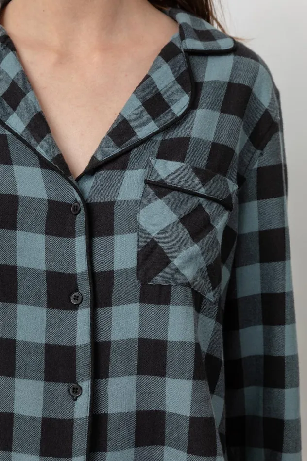 Rails Sleepwear and Lounge Women KELLEN PAJAMA SET Dusty Teal Check