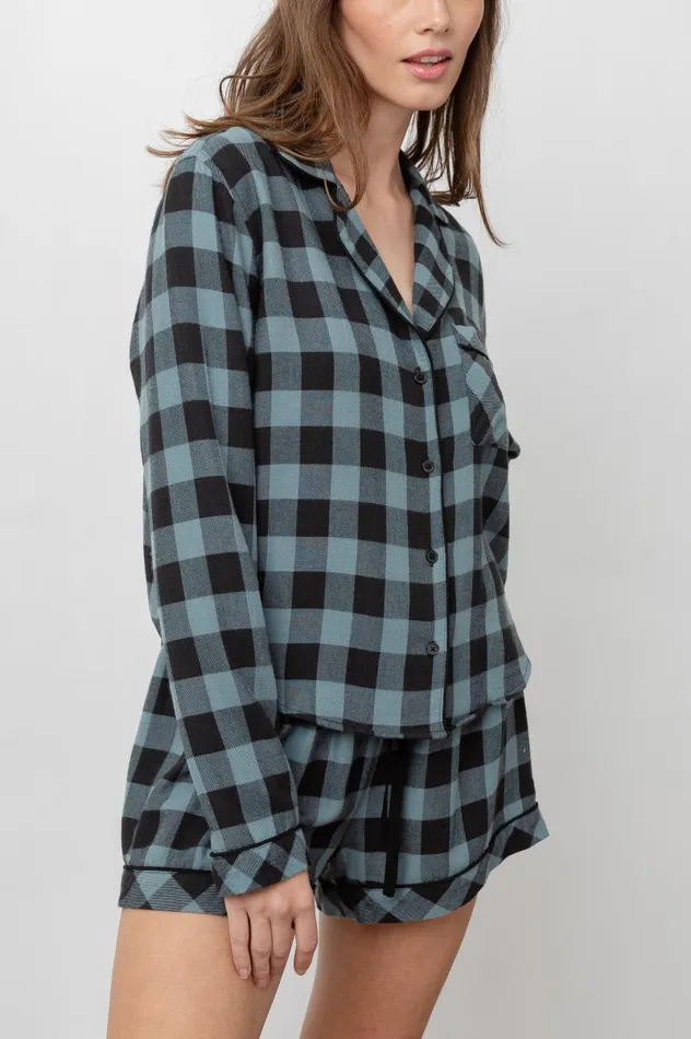 Rails Sleepwear and Lounge Women KELLEN PAJAMA SET Dusty Teal Check