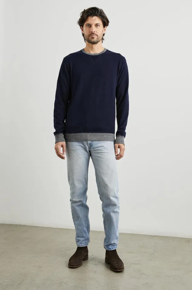 Rails Sweaters Men BURNS SWEATER Perfect Navy