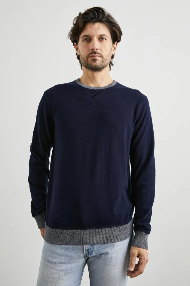 Rails Sweaters Men BURNS SWEATER Perfect Navy