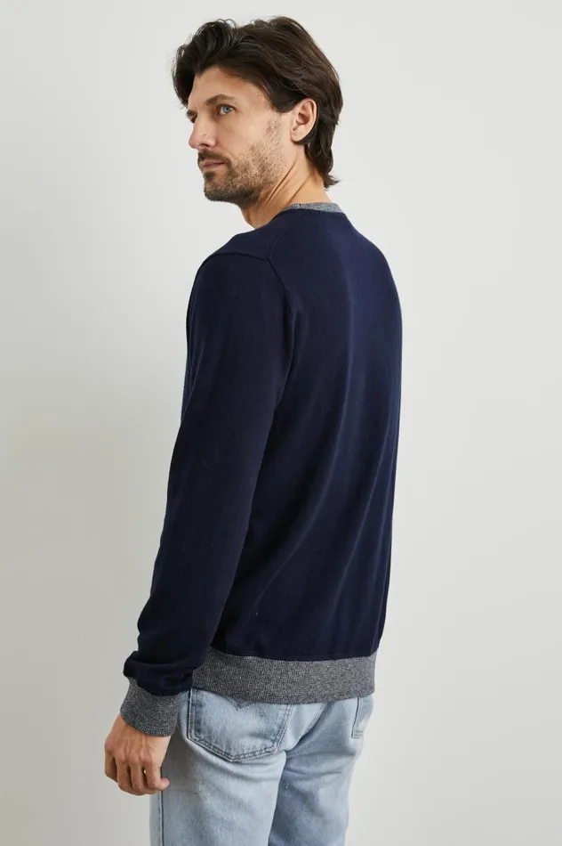 Rails Sweaters Men BURNS SWEATER Perfect Navy