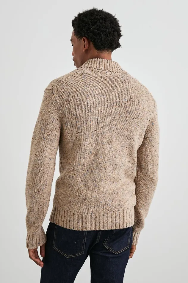 Rails Sweaters Men CORDEN CARDIGAN Oatmeal Speckle