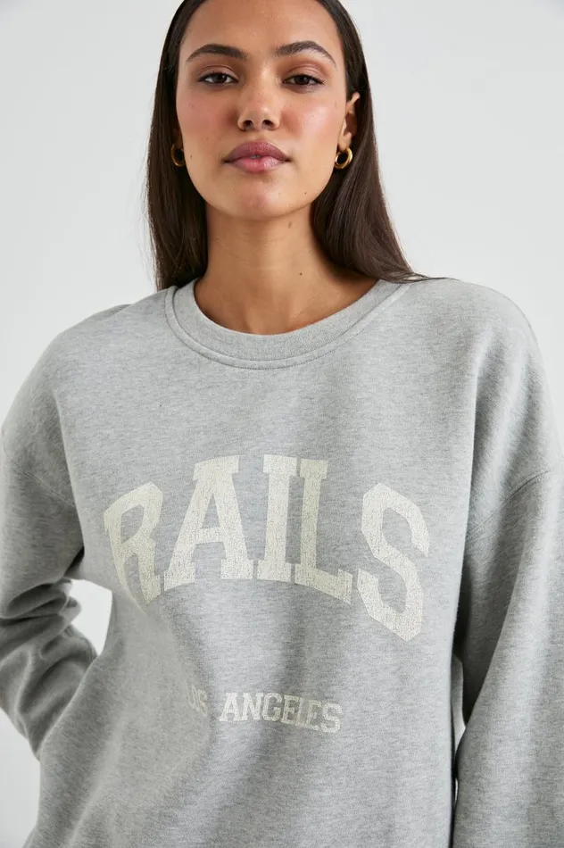 Rails Sweaters Women THE VARSITY SWEATSHIRT Heather Grey