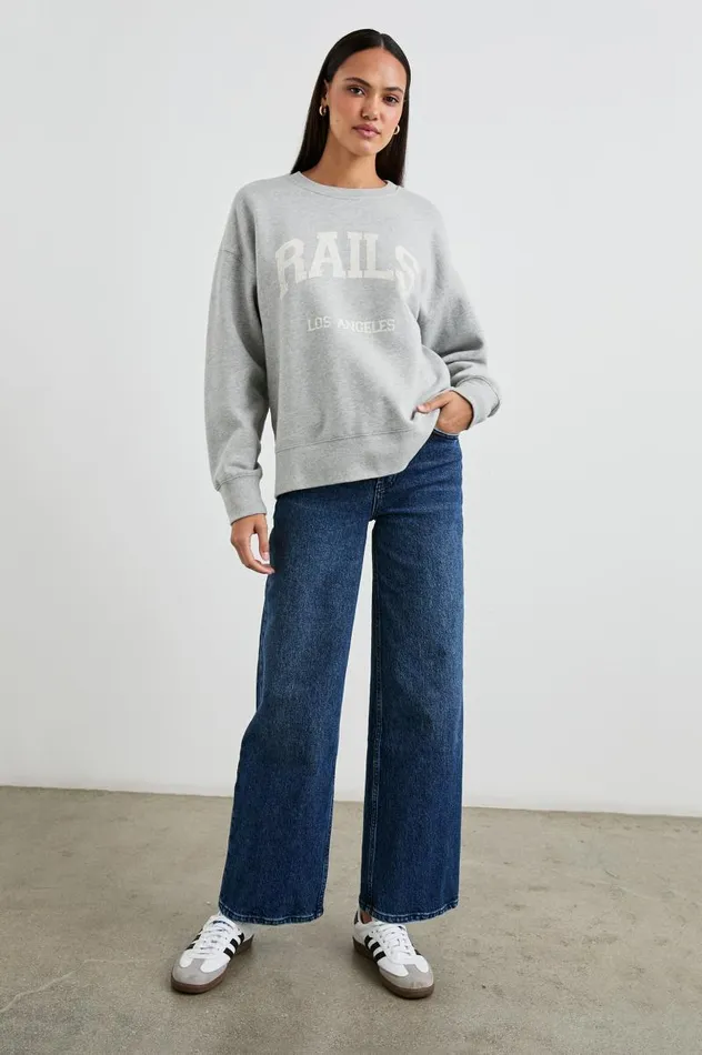 Rails Sweaters Women THE VARSITY SWEATSHIRT Heather Grey