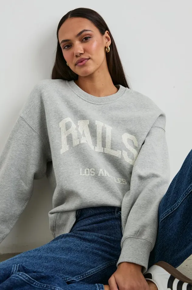 Rails Sweaters Women THE VARSITY SWEATSHIRT Heather Grey