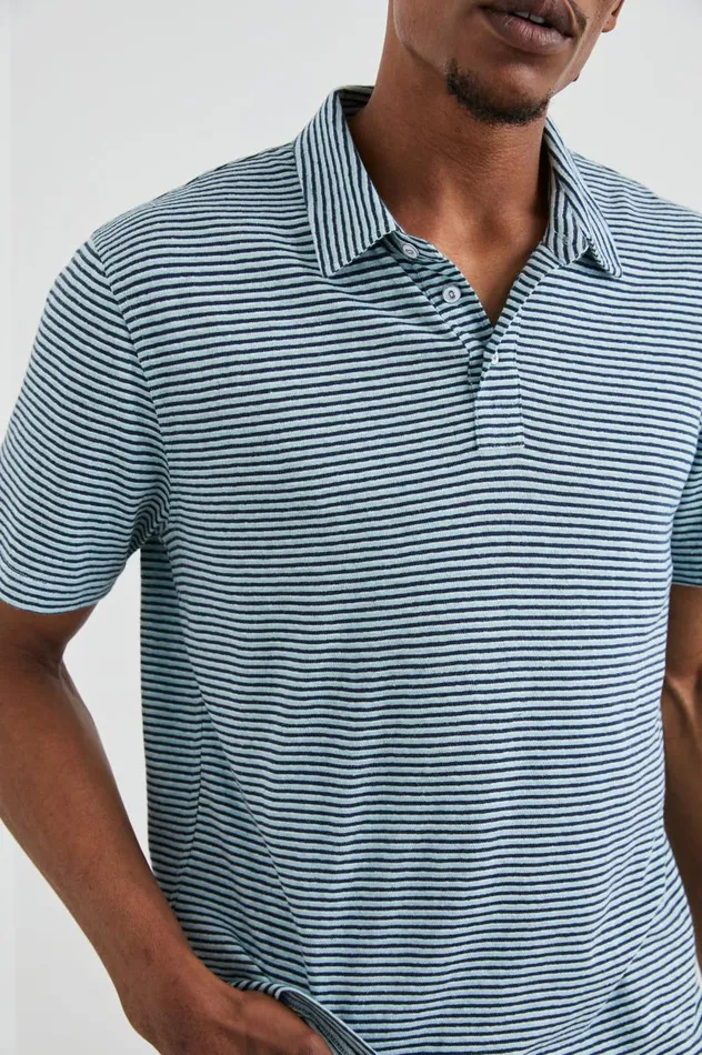 Rails TShirts and Thermals Men NAPOLI POLO SHIRT Cerulean Sky Stripe