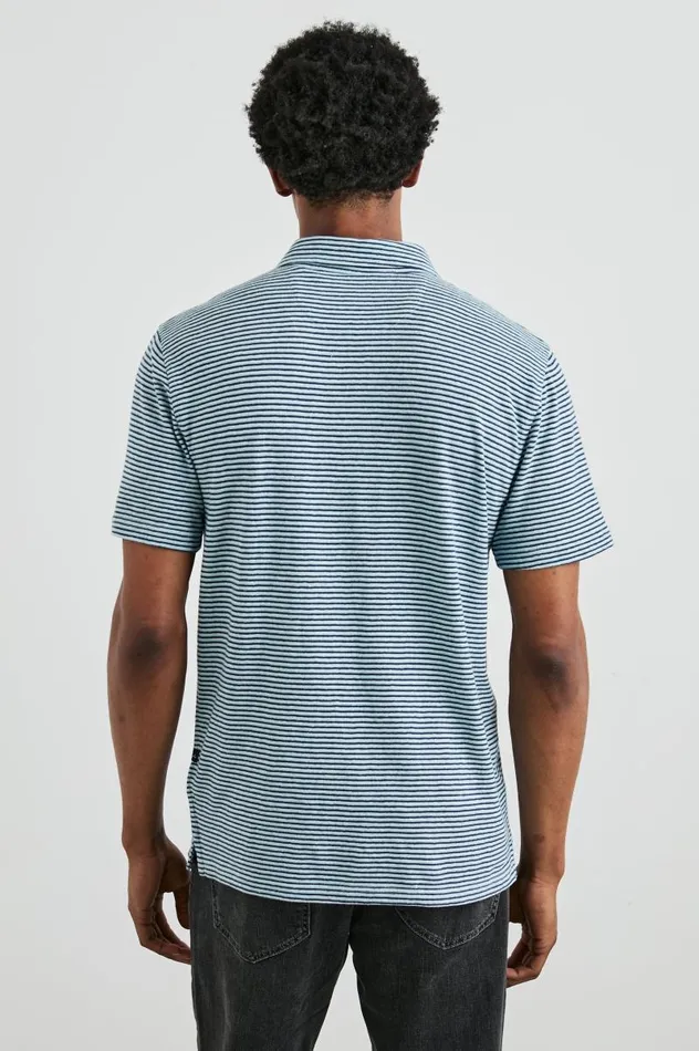 Rails TShirts and Thermals Men NAPOLI POLO SHIRT Cerulean Sky Stripe
