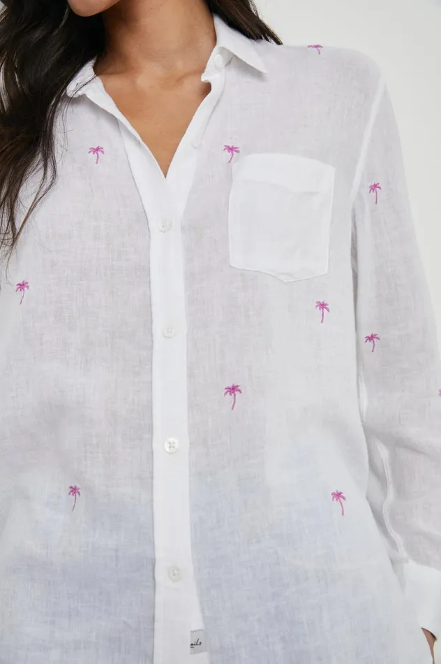 Rails Tops Women CHARLI SHIRT Fuchsia Embroidered Palms