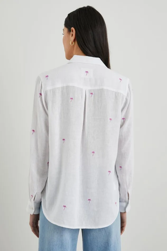 Rails Tops Women CHARLI SHIRT Fuchsia Embroidered Palms