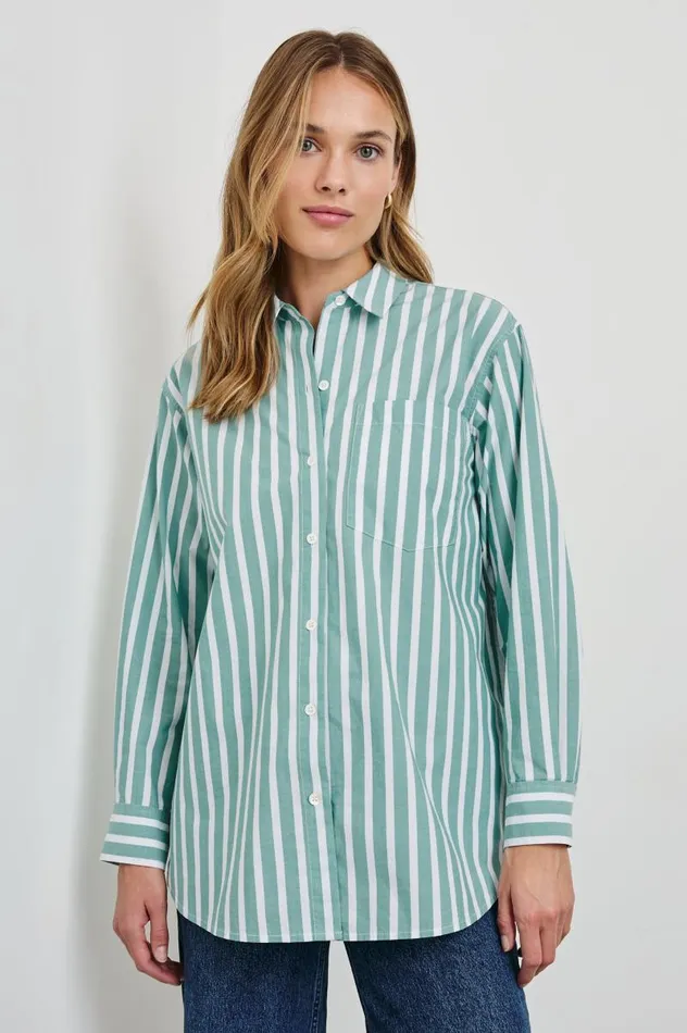 Rails Tops Women ELSA SHIRT Agave White Stripe
