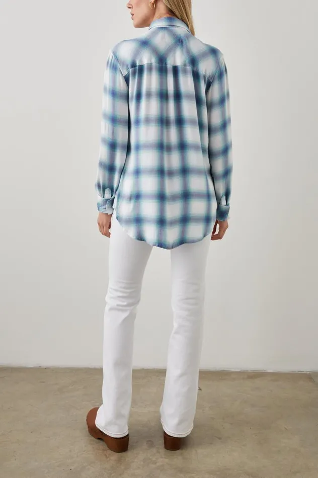 Rails Tops Women HUNTER SHIRT White Indigo Mist