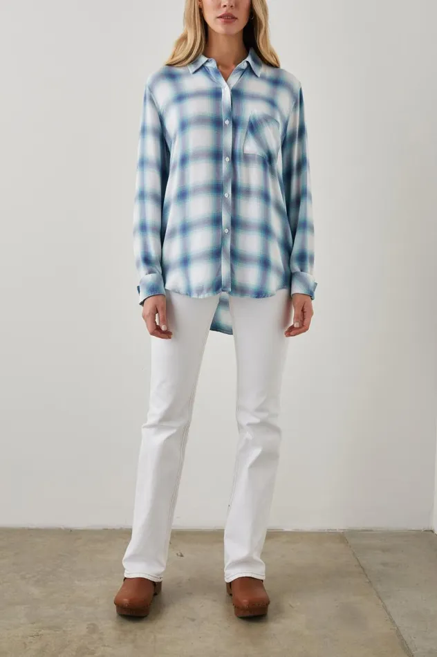 Rails Tops Women HUNTER SHIRT White Indigo Mist