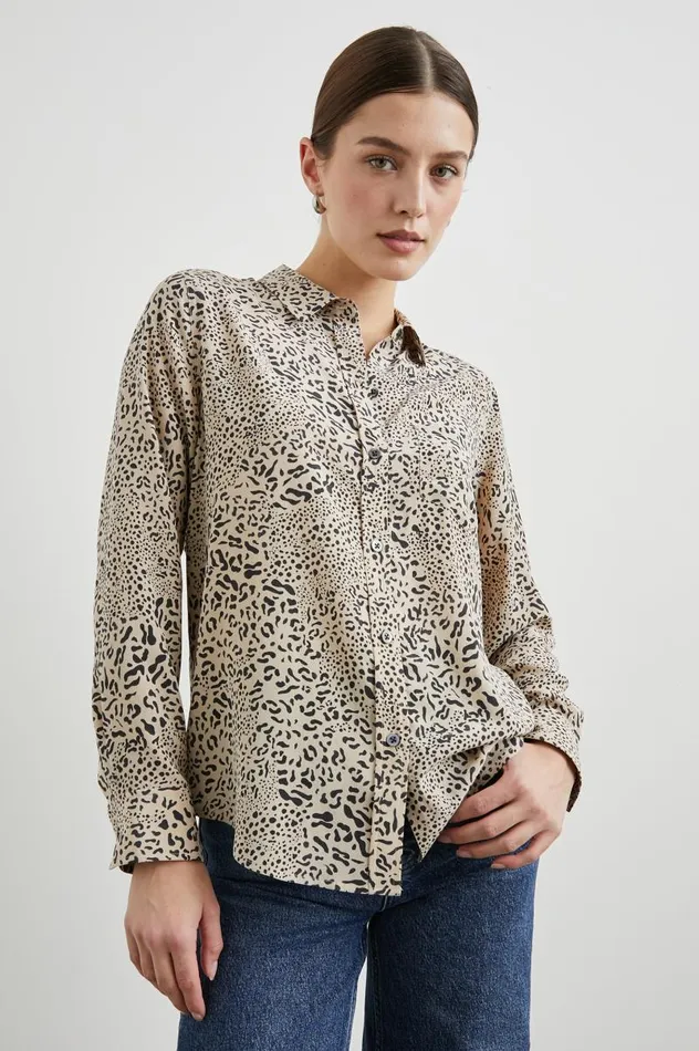Rails Tops Women KATE SHIRT Sand Mixed Cheetah