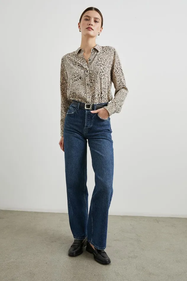 Rails Tops Women KATE SHIRT Sand Mixed Cheetah