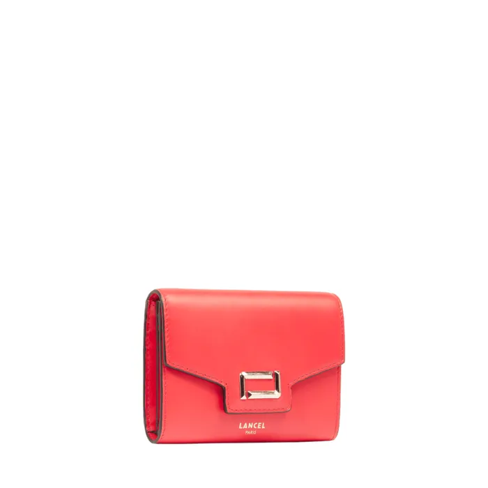 Rectangular Flap Compact Wallet Kiss Red Women Lancel Wallet