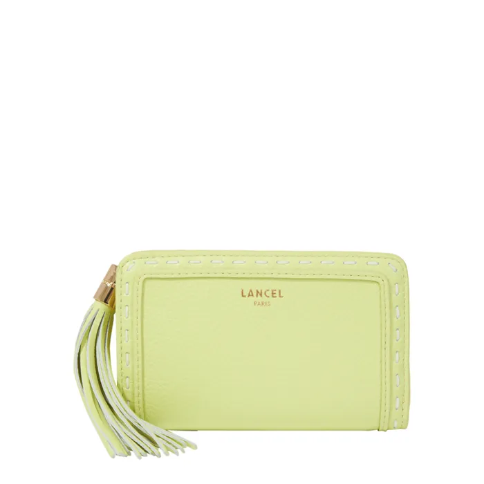 Rectangular Zipped Compact Wallet Lime Women Lancel Wallet