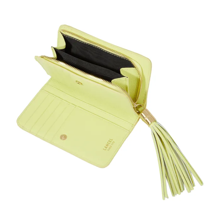 Rectangular Zipped Compact Wallet Lime Women Lancel Wallet
