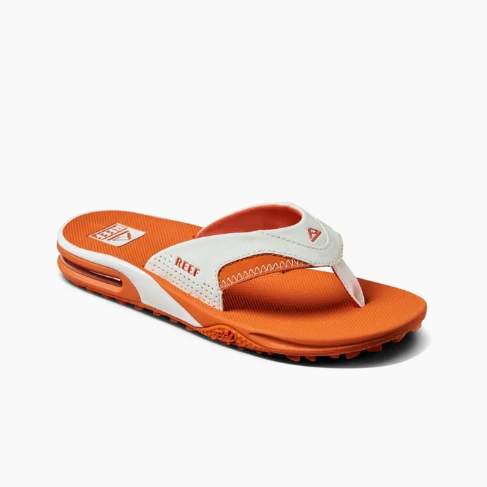 Reef Sandals Men Fanning Pregame Whiteorange Reef Sandals Men Fanning Pregame Whiteorange