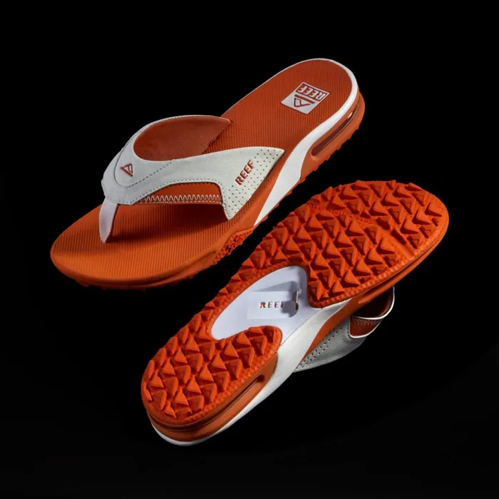 Reef Sandals Men Fanning Pregame Whiteorange Reef Sandals Men Fanning Pregame Whiteorange