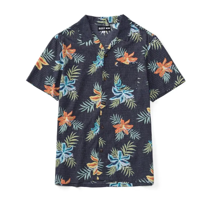 Reef TShirts and Shirts Men Arroyo Short Sleeve Shirt Caviar Reef TShirts and Shirts Men Arroyo Short Sleeve Shirt Caviar