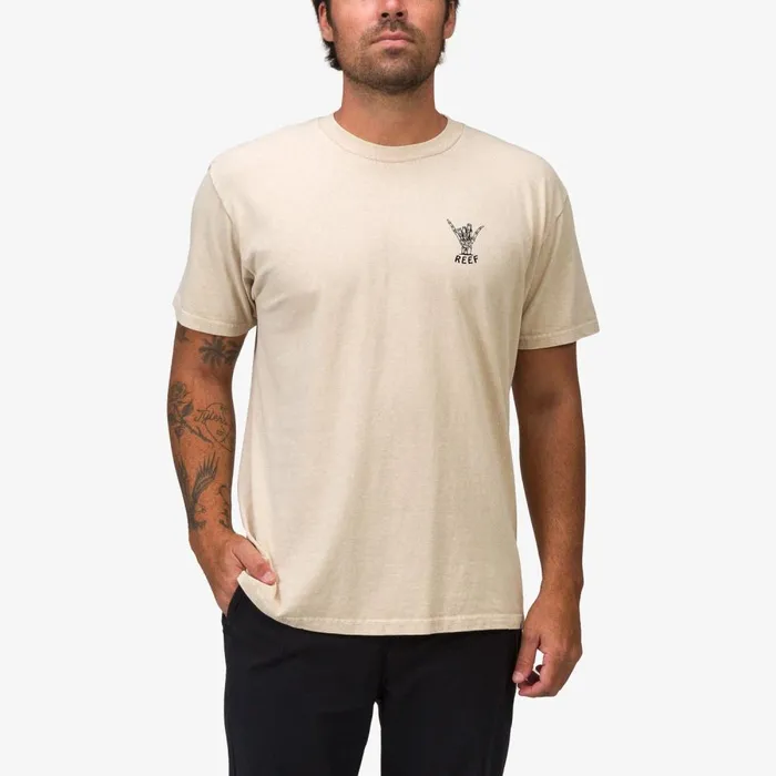 Reef TShirts and Shirts Men Carpal Short Sleeve Tee Fog Acid Wash