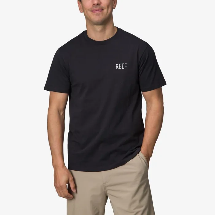 Reef TShirts and Shirts Men Tatted Short Sleeve Tee Caviar