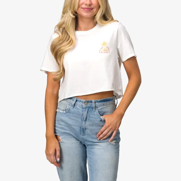 Reef TShirts Tanks and Dresses Women Crew Life Crop Tee Marshmallow