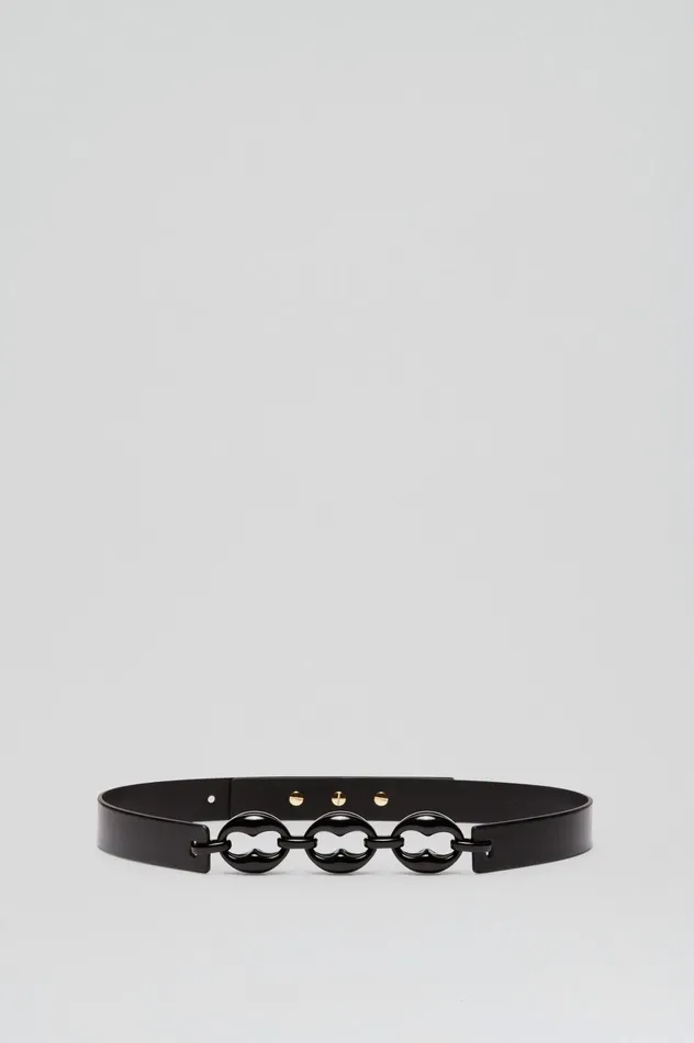RESIN CHUNKY TRIM BELT 25 NERO Women Belts Scanlan Theodore RESIN CHUNKY TRIM BELT 25 NERO Women Belts Scanlan Theodore