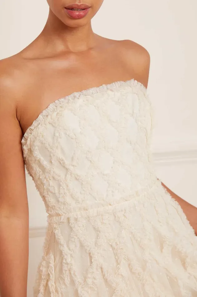 Rosella Ruffle Strapless Gown Champagne Women Needle and Thread Dresses