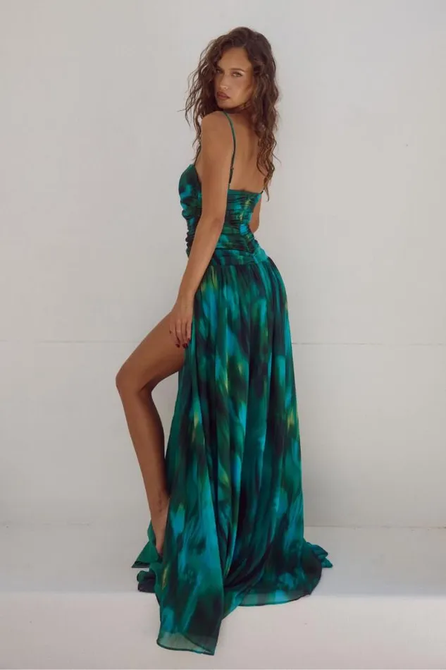 Runaway The Label All Outerwear Shop CAMILLE MAXI DRESS 8211 CABANA GREEN