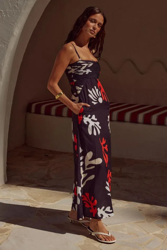 Runaway The Label Maxi Shop VERONNE LONG MIDI DRESS 8211 BLACK