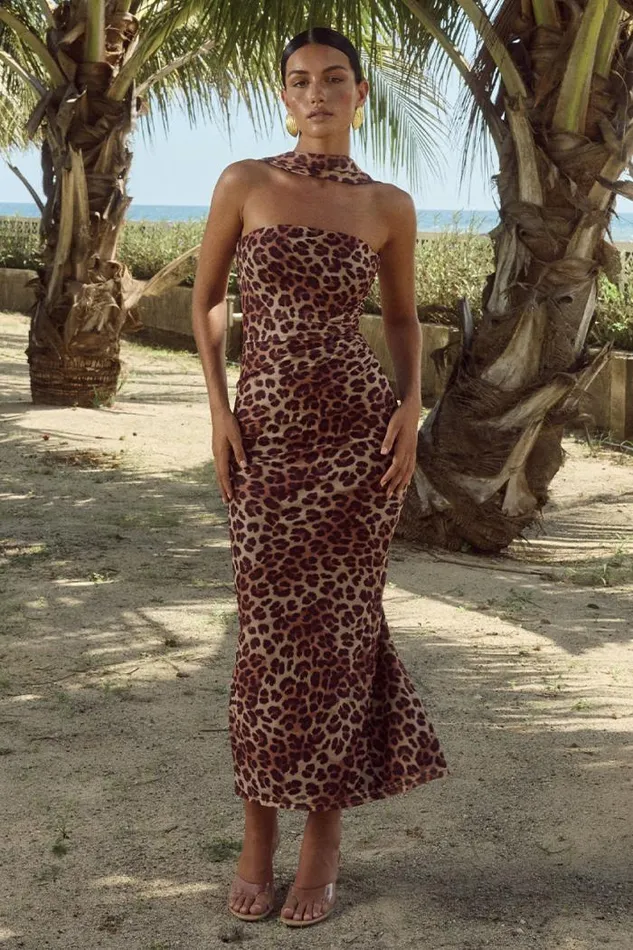 Runaway The Label Midi Shop ANTONIE MIDI DRESS 8211 LEOPARD PRINT