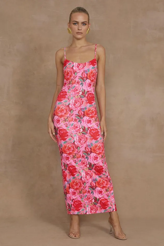 Runaway The Label Midi Shop DEIA MIDI DRESS 8211 BEGONIA PRINT