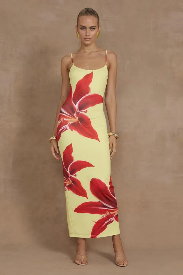 Runaway The Label Midi Shop DEIA MIDI DRESS 8211 YELLOW LILY