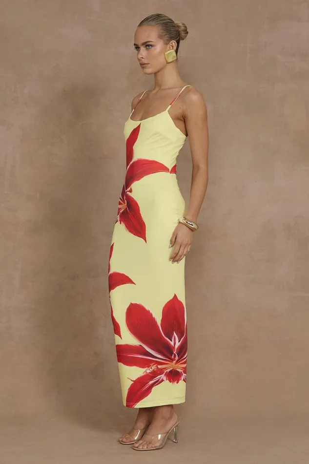 Runaway The Label Midi Shop DEIA MIDI DRESS 8211 YELLOW LILY